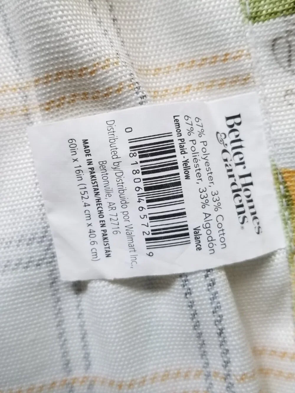 Better Homes & Gardens Lemon Window Valance Curtains